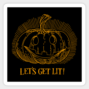 Let's Get Lit Pumpkin Sticker